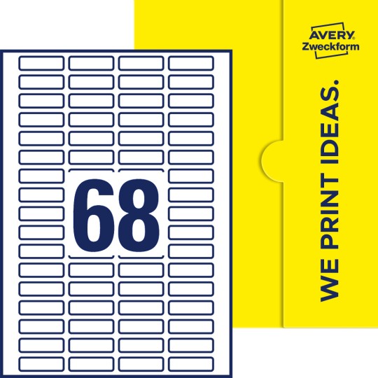 68 stk. etiketter pr. ark.