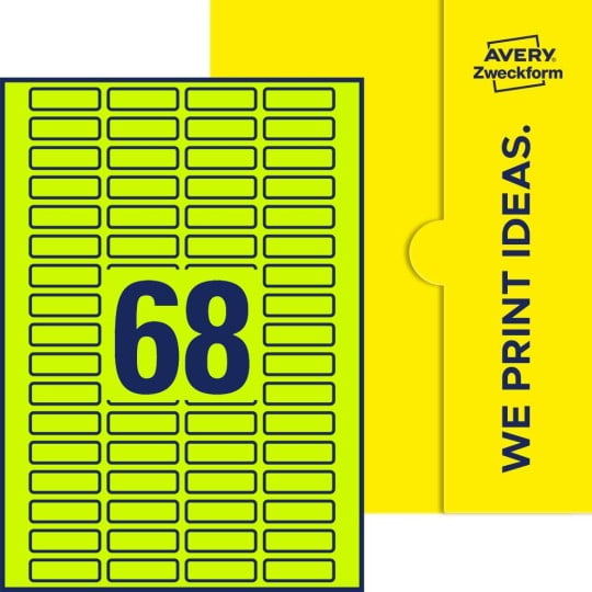68 stk. etiketter pr. ark.