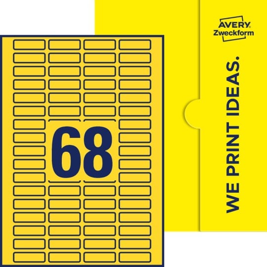 68 stk. etiketter pr. ark.