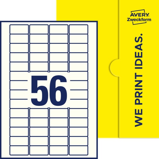 56 stk. etiketter pr. ark.