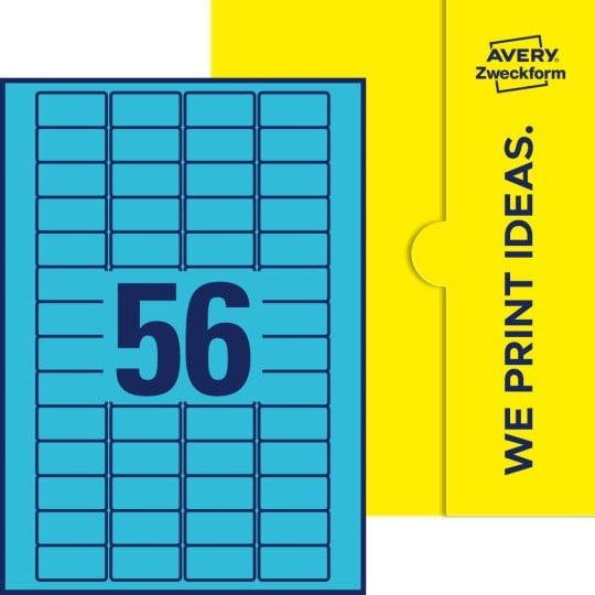 56 stk. etiketter pr. ark.
