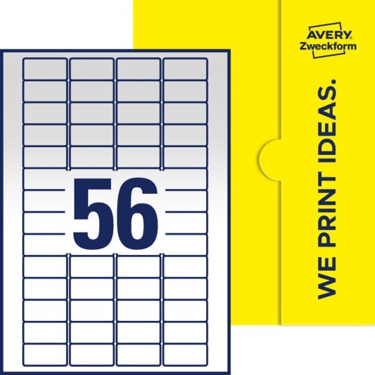 56 stk. etiketter pr. ark.