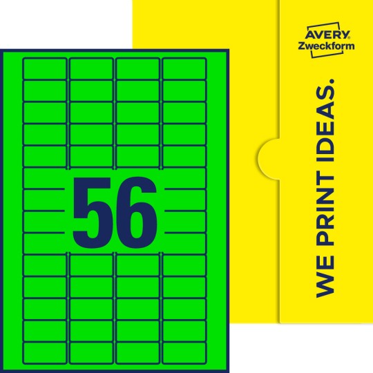 56 stk. etiketter pr. ark.