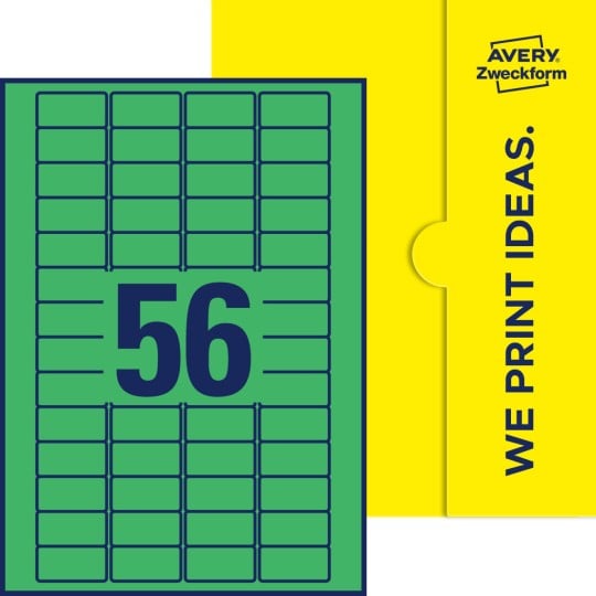 56 stk. etiketter pr. ark.