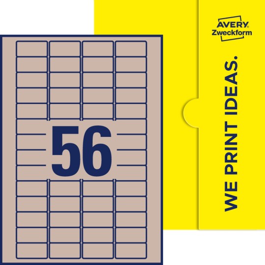 56 stk. etiketter pr. ark.