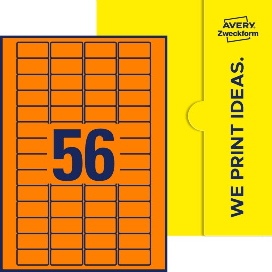 56 stk. etiketter pr. ark.