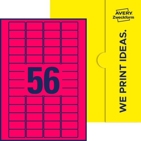 56 stk. etiketter pr. ark.