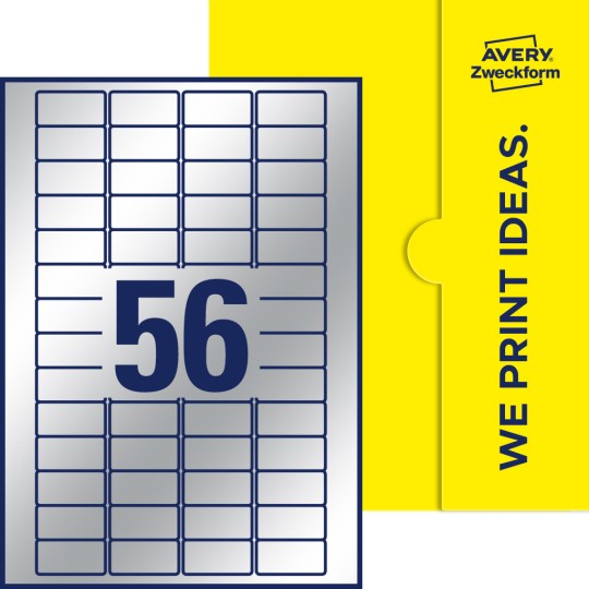 56 stk. etiketter pr. ark.