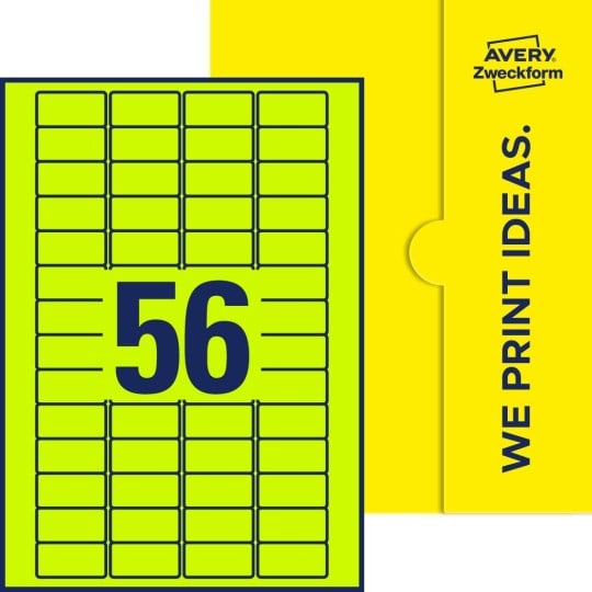 56 stk. etiketter pr. ark.
