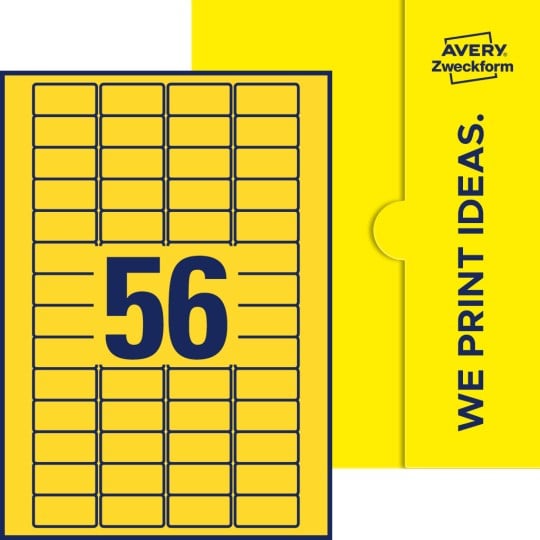 56 stk. etiketter pr. ark.