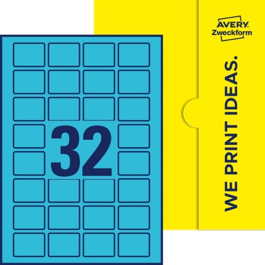 32 stk. etiketter pr. ark.
