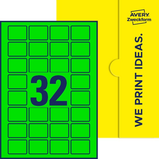 32 stk. etiketter pr. ark.
