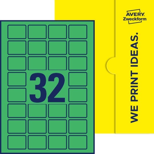 32 stk. etiketter pr. ark.