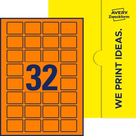 32 stk. etiketter pr. ark.