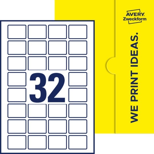 32 stk. etiketter pr. ark.