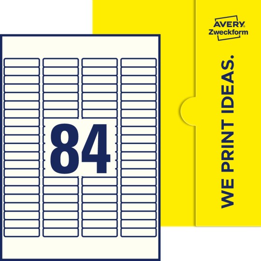 84 stk. etiketter pr. ark.