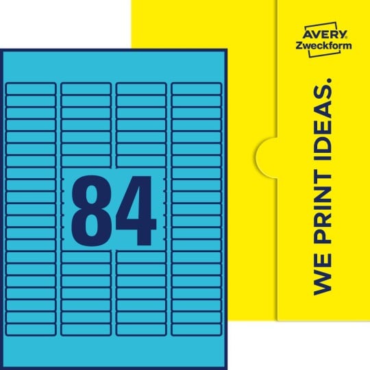 84 stk. etiketter pr. ark.