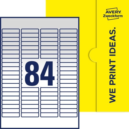84 stk. etiketter pr. ark.