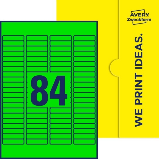84 stk. etiketter pr. ark.