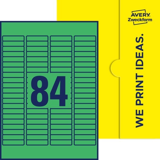 84 stk. etiketter pr. ark.