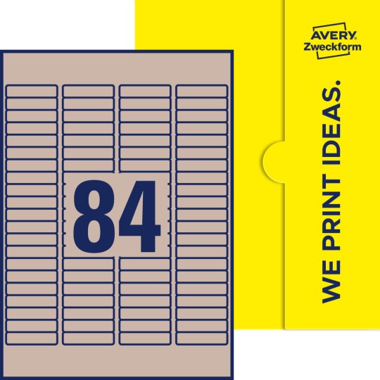 84 stk. etiketter pr. ark.