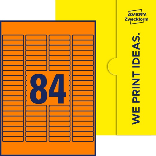 84 stk. etiketter pr. ark.