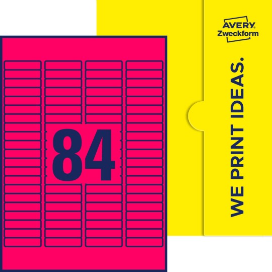 84 stk. etiketter pr. ark.