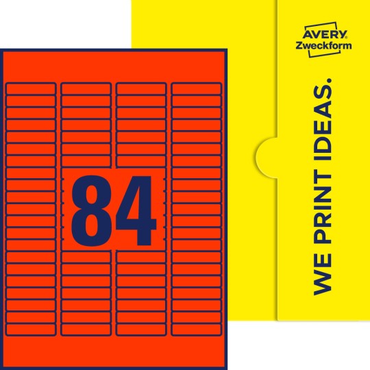 84 stk. etiketter pr. ark.