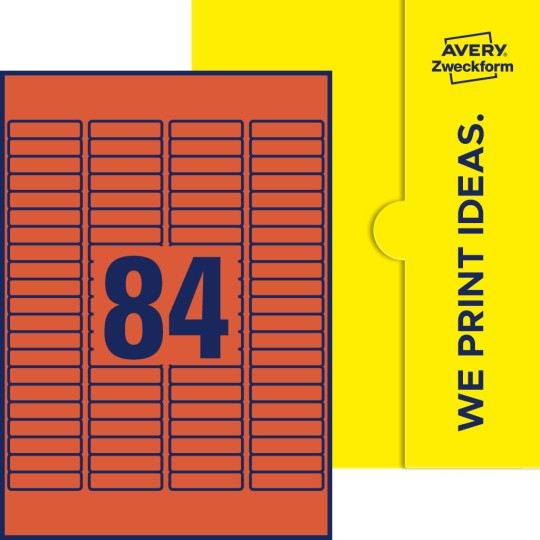 84 stk. etiketter pr. ark.