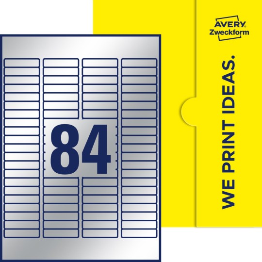84 stk. etiketter pr. ark.