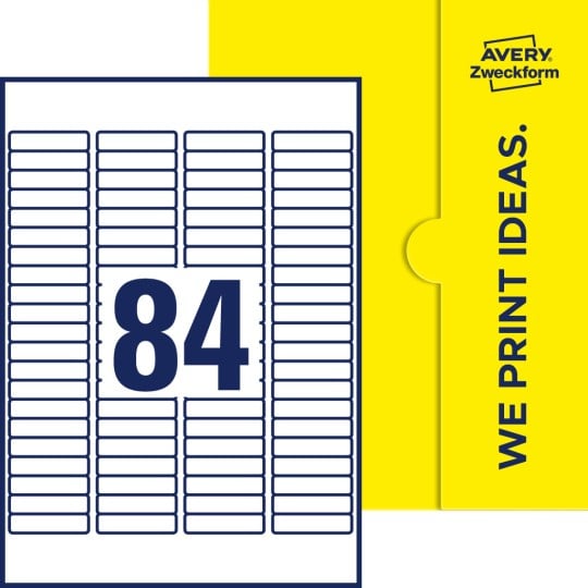 84 stk. etiketter pr. ark.