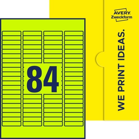 84 stk. etiketter pr. ark.
