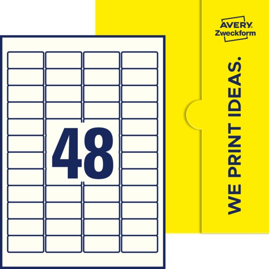48 stk. etiketter pr. ark.