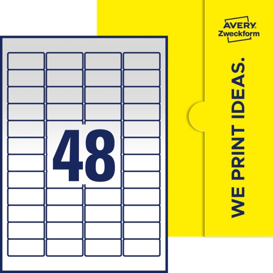 48 stk. etiketter pr. ark.