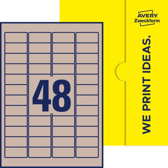 48 stk. etiketter pr. ark.