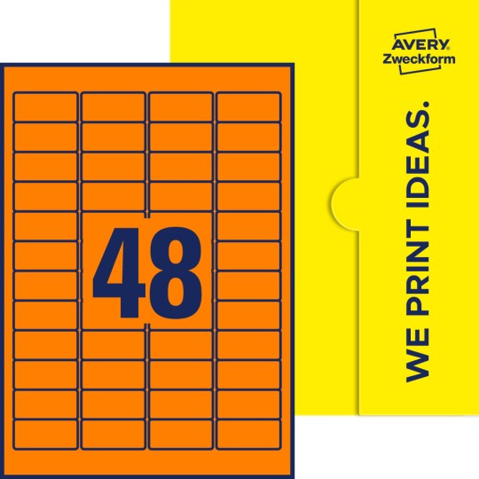 48 stk. etiketter pr. ark.