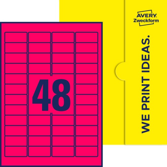48 stk. etiketter pr. ark.