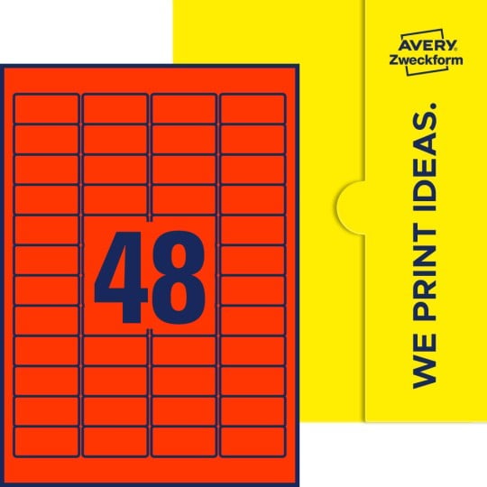 48 stk. etiketter pr. ark.