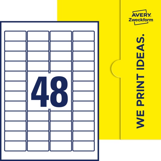 48 stk. etiketter pr. ark.