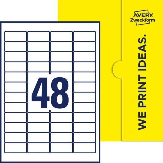 48 stk. etiketter pr. ark.