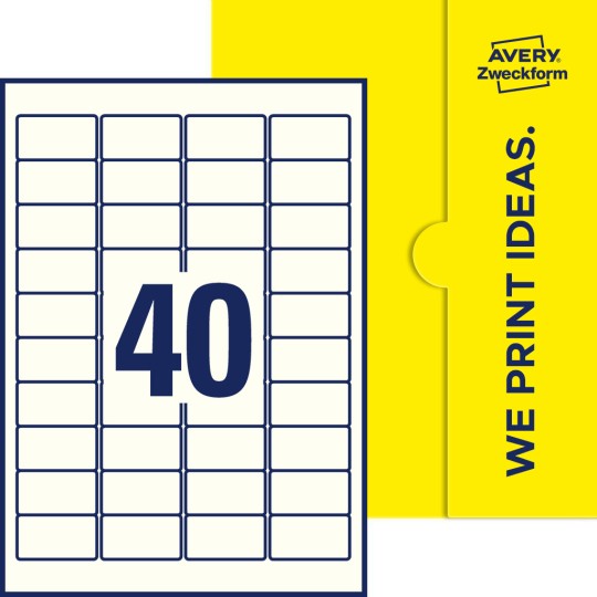40 stk. etiketter pr. ark.