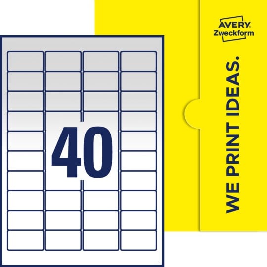 40 stk. etiketter pr. ark.