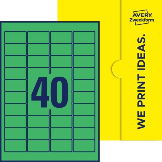 40 stk. etiketter pr. ark.