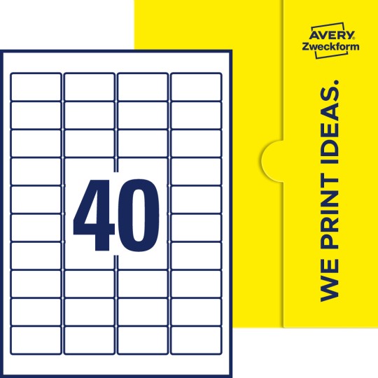 40 stk. etiketter pr. ark.