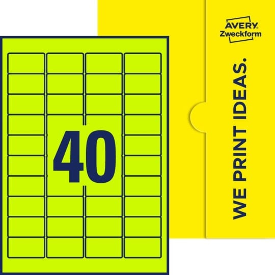 40 stk. etiketter pr. ark.
