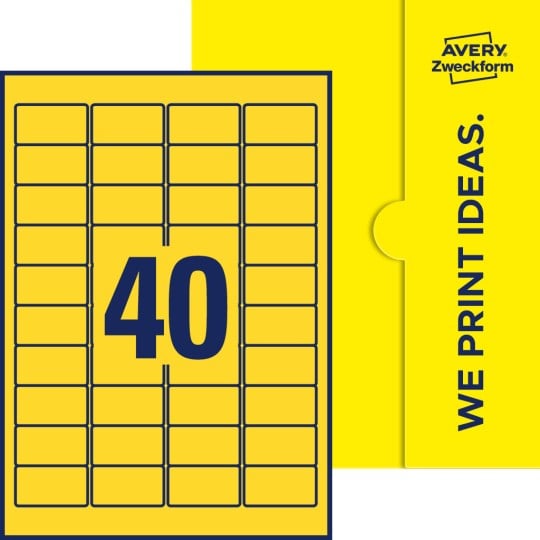 40 stk. etiketter pr. ark.