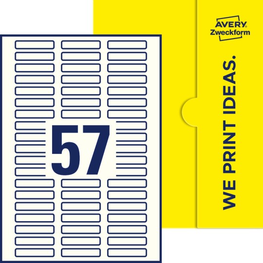 57 stk. etiketter pr. ark.