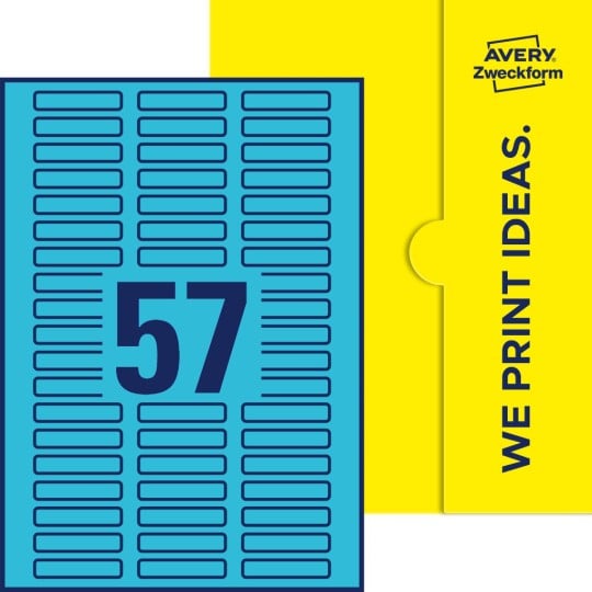 57 stk. etiketter pr. ark.
