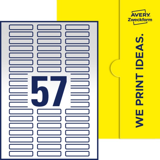 57 stk. etiketter pr. ark.