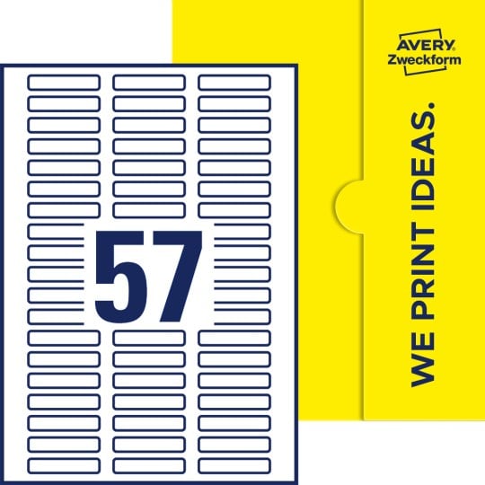 57 stk. etiketter pr. ark.